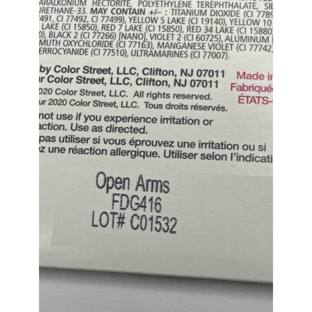 NWT Color Street “Open Arms” Glittery White Shade Abstract Designs Nail Strips - Picture 3 of 4